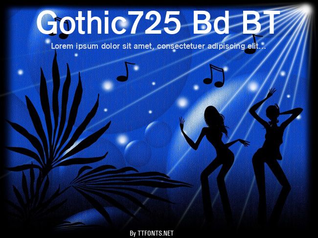 Gothic725 Bd BT example